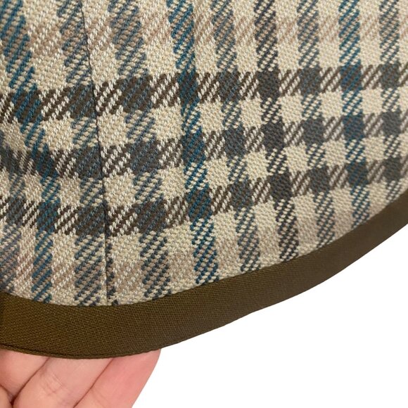 Alfred Sung 100% Wool Plaid Checkered Vintage Blazer Size 8 - Picture 3 of 9